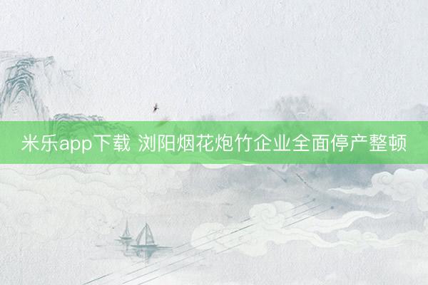 米乐app下载 浏阳烟花炮竹企业全面停产整顿