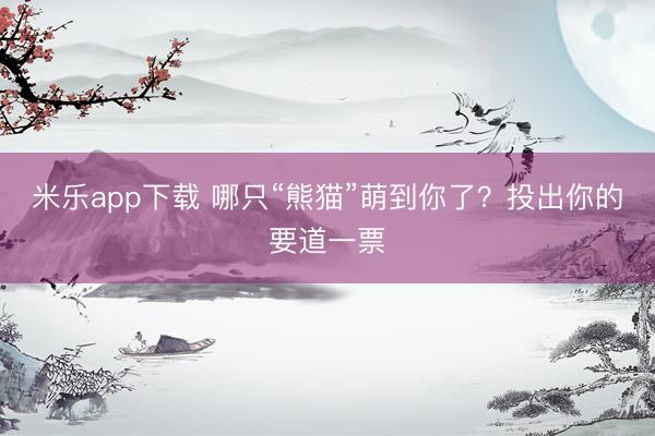 米乐app下载 哪只“熊猫”萌到你了？投出你的要道一票