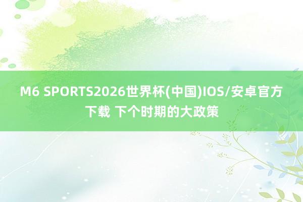 M6 SPORTS2026世界杯(中国)IOS/安卓官方下载 下个时期的大政策
