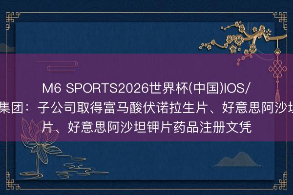 M6 SPORTS2026世界杯(中国)IOS/安卓官方下载 尖峰集团:子公司取得富马酸伏诺拉生片、好意思阿沙坦钾片药品注册文凭